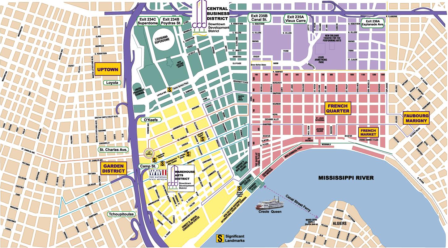 new orleans street map pdf New Orleans Area Maps On The Town new orleans street map pdf