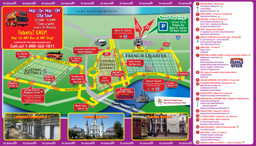 「new orleans travel map」の画像検索結果